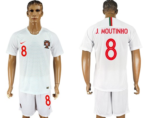 Portugal #8 J.Moutinho Away Soccer Country Jersey